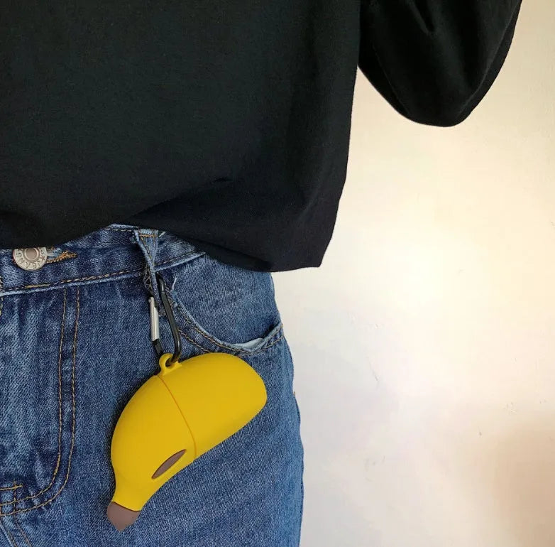 Yellow banana design silicone protective case for Apple AirPods Pro wireless headphones