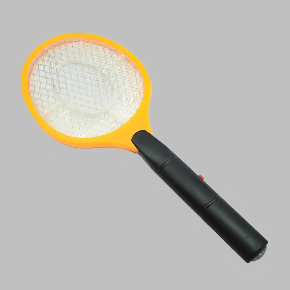 Portable black electric mosquito swatter with 3V grid, 20 cm foldable design for insect zapping