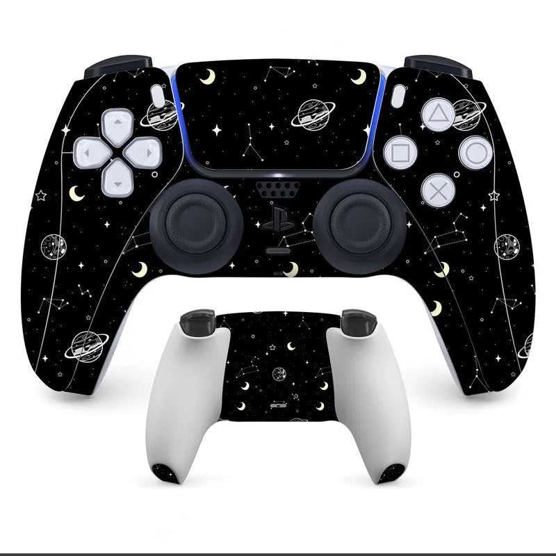 Non-adhesive micro-frosted PVC protection stickers for Sony PS5 DualSense controller in various colours.