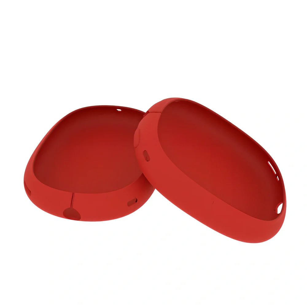 Silicone protective case for Apple AirPods Max headphones showing precise cutouts and reinforced corners