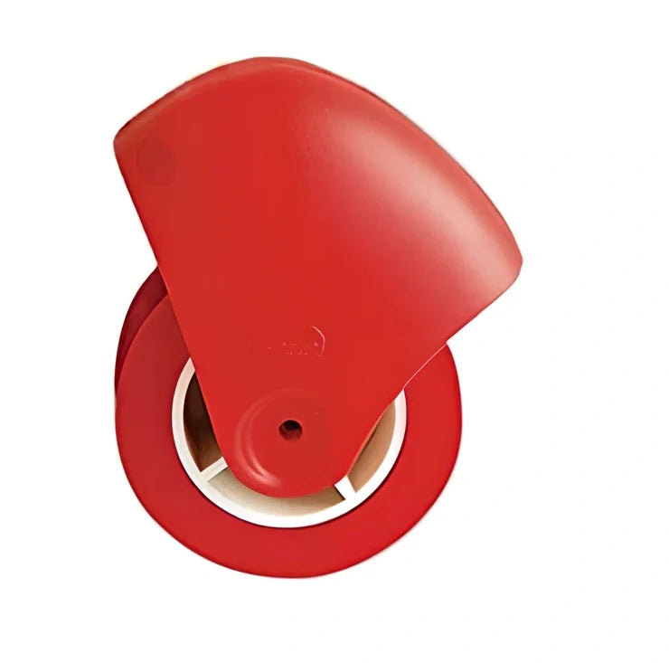 Red and white plastic pastry dough lattice cutter for pie decoration, measuring about 10*8cm