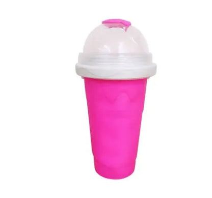 Blue quick refrigeration pinch cup showing double-layer construction with 10.6cm height and 20.6cm diameter measurements