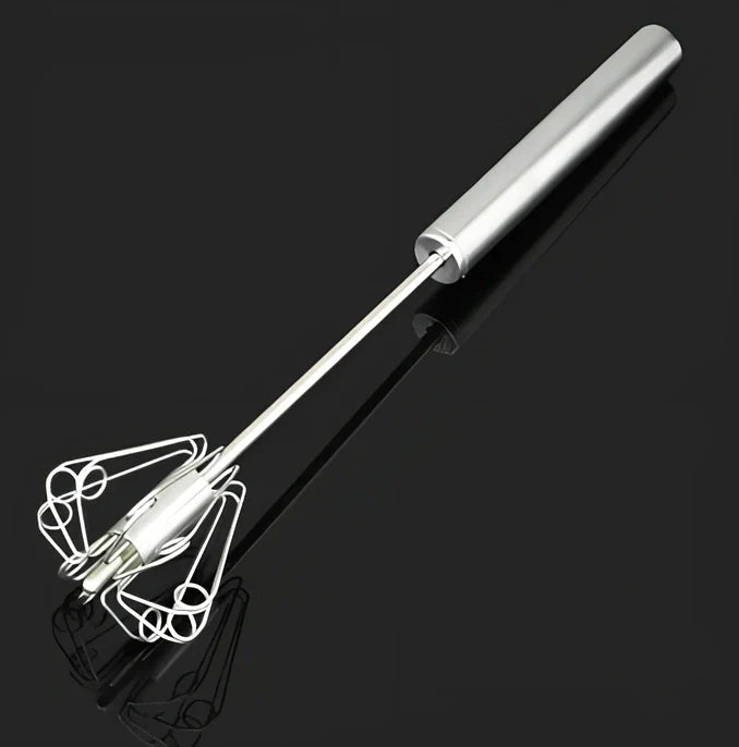 Silver stainless steel hand egg beater with 2.5cm length for mixing and frothing