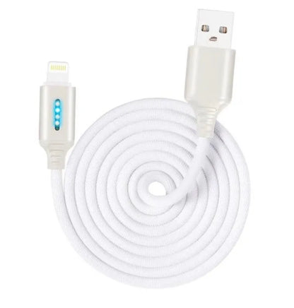 Black woven fabric braided USB fast charging cable with Type-C connector, 1 metre long.