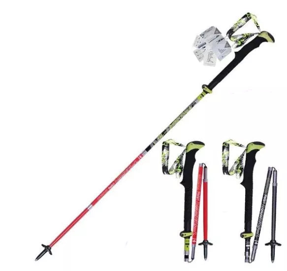 Adjustable Carbon Fiber Trekking Pole in matte black and red options