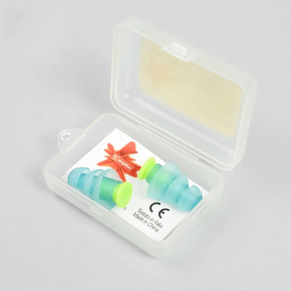 Light blue silicone anti-noise travel earplugs for noise reduction and hearing protection