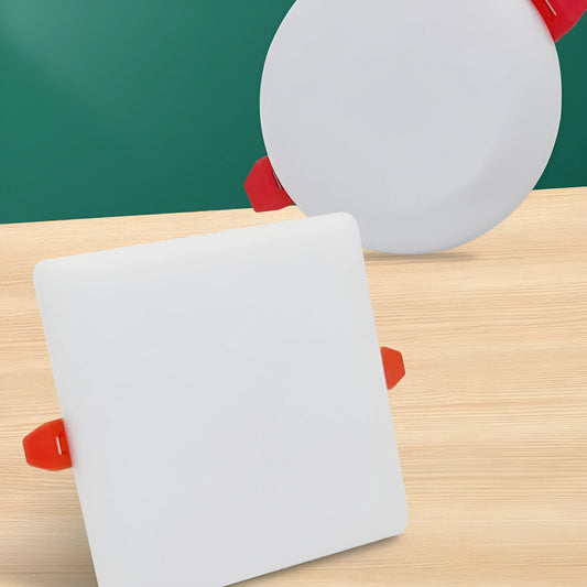 Ultra-thin aluminium LED panel light with adjustable mounting holes in white illumination