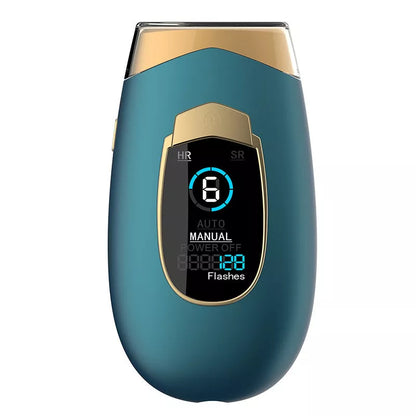 Laser hair removal device for home use in various colors with goggles and power adapter