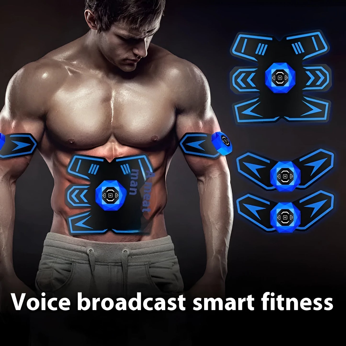 Eight-piece abdominal waist reduction massage patch set in a choice of colours including black and blue.