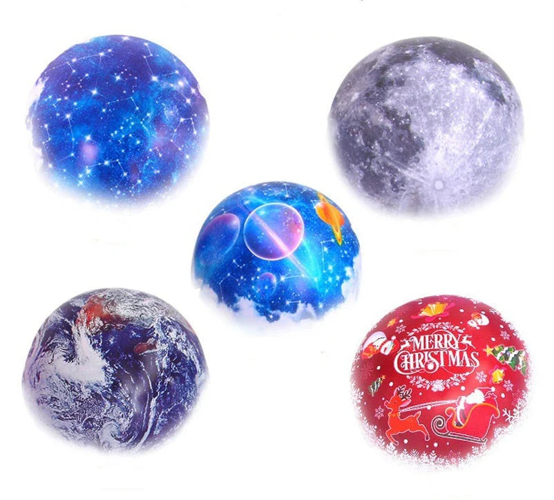 Galaxy Projector Lamp with various celestial projection effects, including moon, constellation, and earth patterns