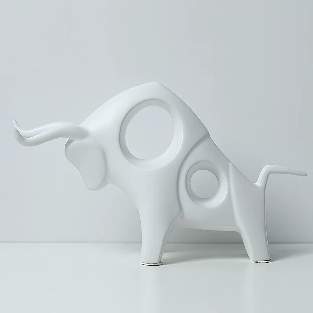 Handmade porcelain animal ornament in black, glazed finish, 12 cm height for European home decor