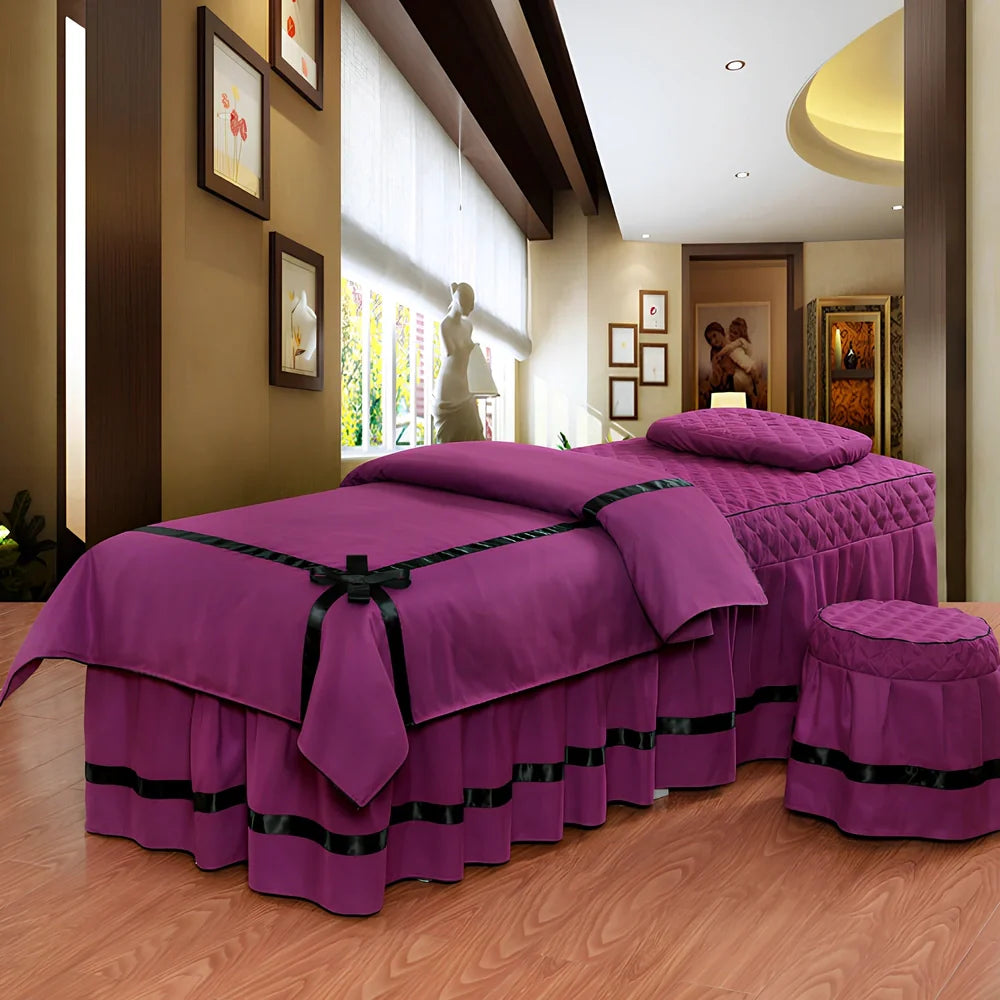 Pure cotton salon bed cover in navy blue colour showing twill weave texture and 180x230cm dimensions