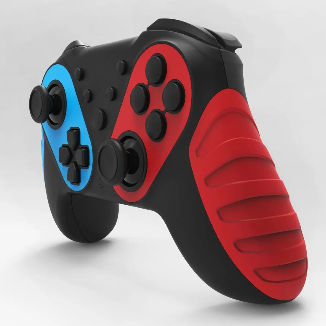 Red and blue wireless Bluetooth gamepad for Nintendo Switch and PC with USB cable