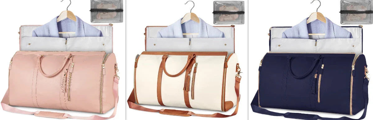 Spacious Travel Duffel Bag - Versatile Women's Handbag with Folding Suit Compartment in Multiple Color Options