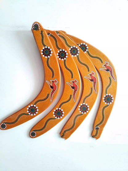 Black wooden revolving dart with kangaroo design for outdoor sports