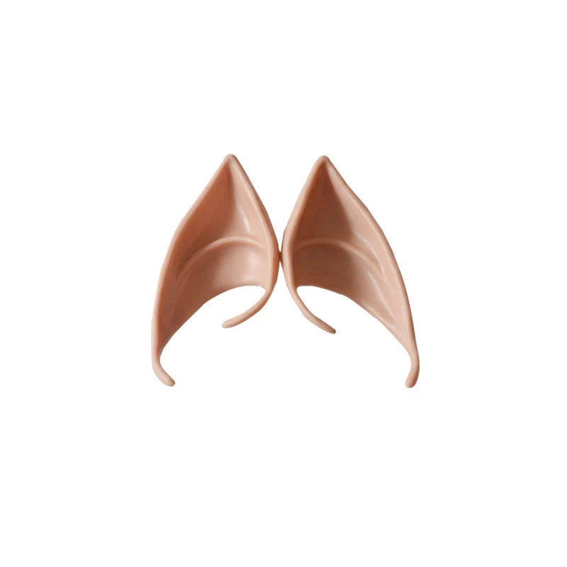 A pair of soft, flexible elf ears in various colors and sizes, perfect for Halloween costume accessories.