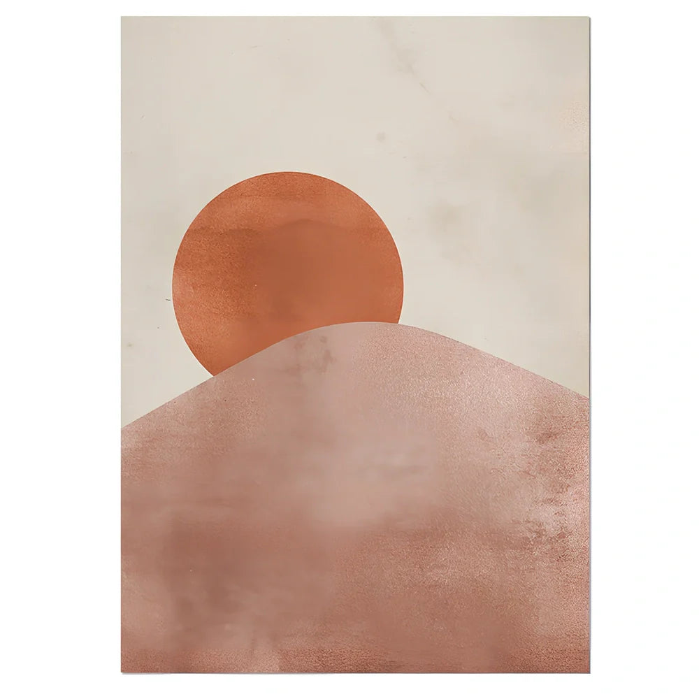 Pink abstract Nordic canvas painting in 30x40cm size with aluminium alloy frame, micro-jet printed for living room display