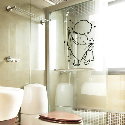 Baby shower bathroom wall sticker with carved design measuring 26cm by 43cm