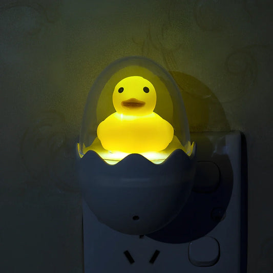LED sensor night light with automatic darkness activation and compact 8cm design