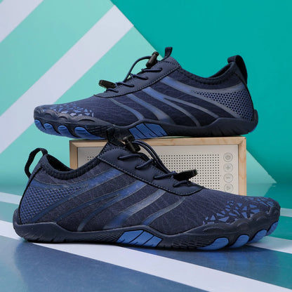 Men's casual Lycra beach running shoes in multiple colours for upstream and water activities.