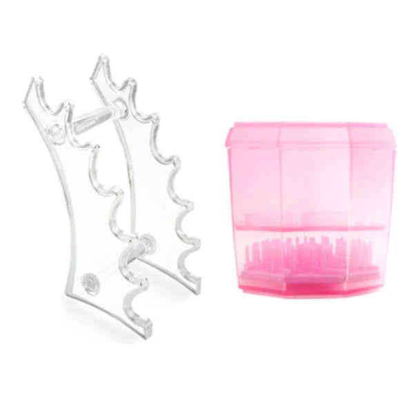 14-hole makeup brush holder in various colors for organized brush storage and drying