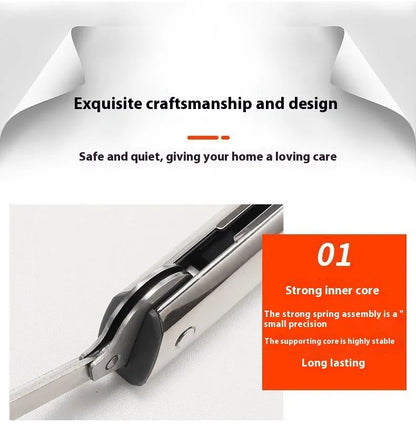 Cold rolled steel tatami cabinet support rod with adjustable stop for flap-up doors, stainless steel finish