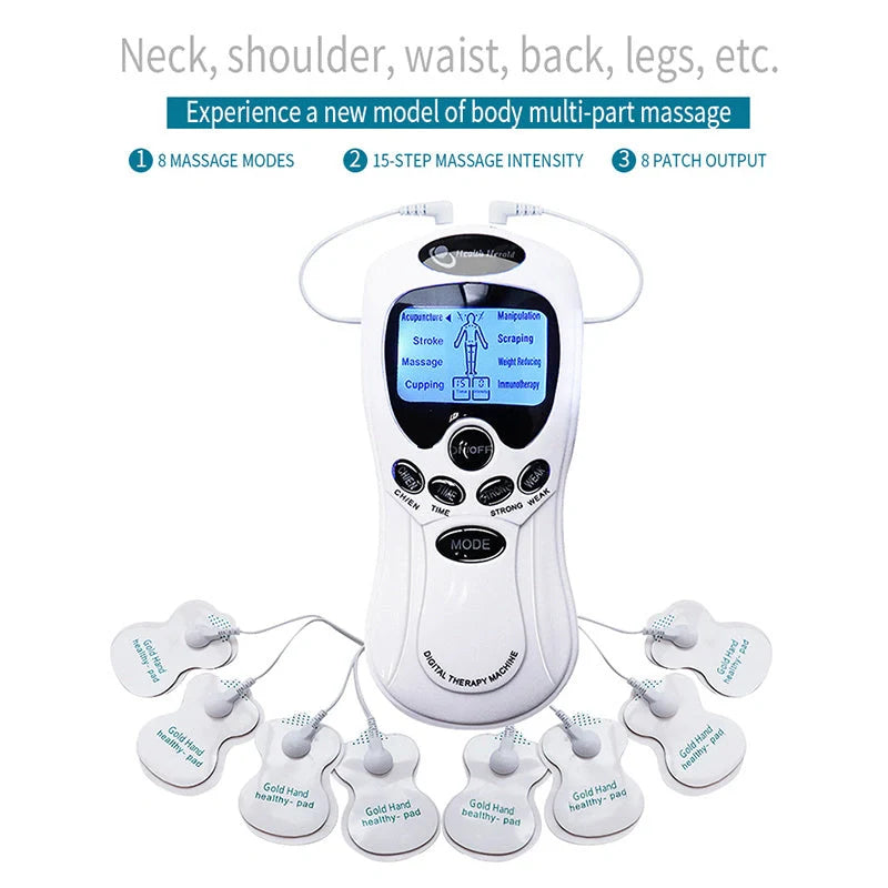 Mini digital portable multifunctional massage instrument with LCD screen in various colors