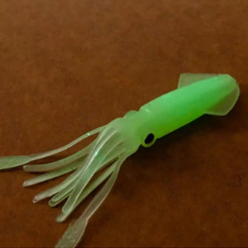 Luminous squid bait for sea fishing with bionic design and soft plastic material