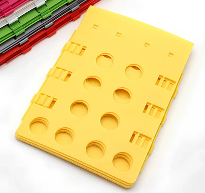 Adjustable clothes folding board showing 40x48cm and 68x57cm sizes with PP+PE construction