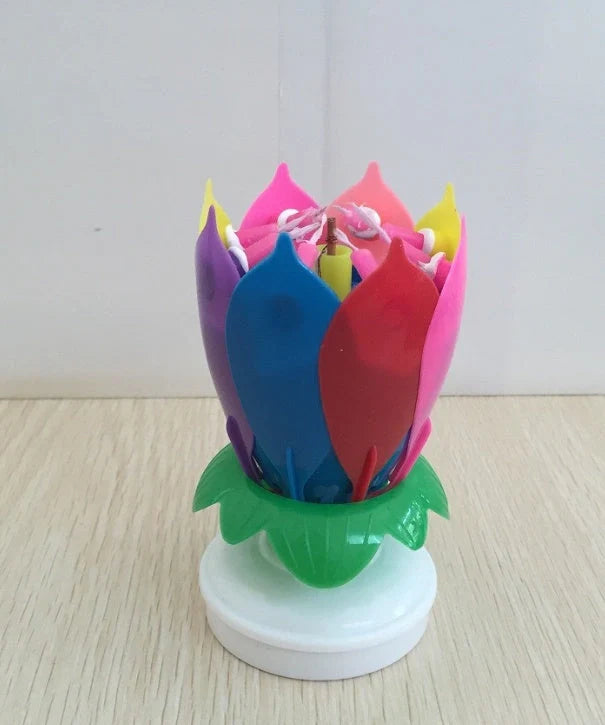 Musical Lotus Candles in various colors with a unique lotus design and music feature