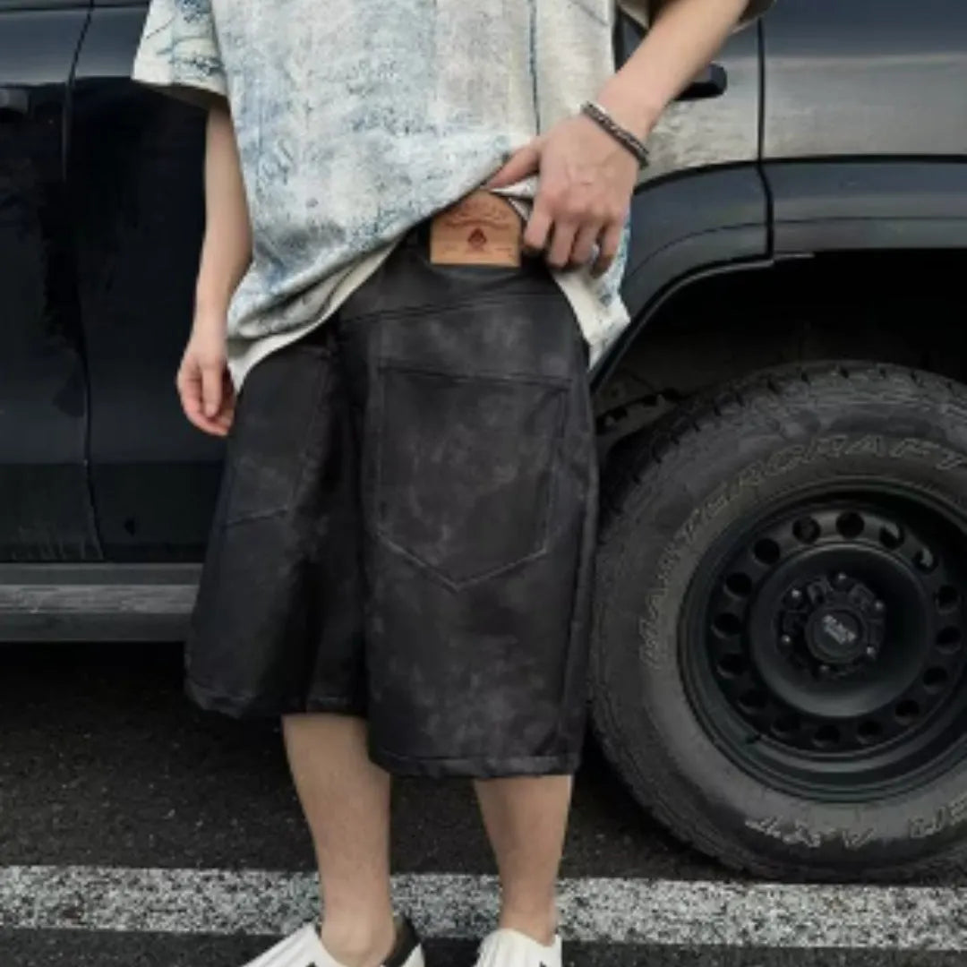 Korean-style loose fit T-shirt with round neck, short sleeves, and head cover detail in solid colour