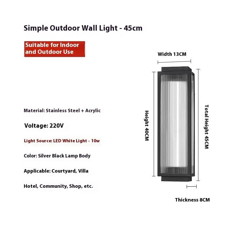 Stainless steel outdoor wall lamp for garden and courtyard lighting