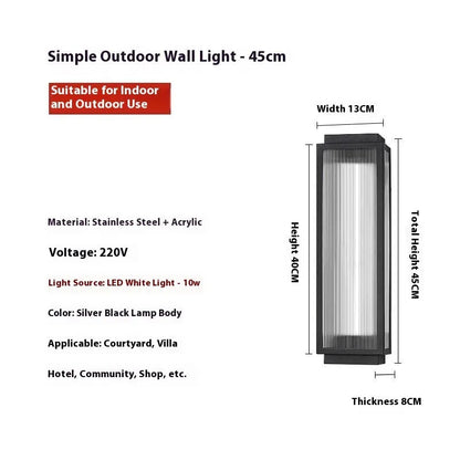 Stainless steel outdoor wall lamp for garden and courtyard lighting