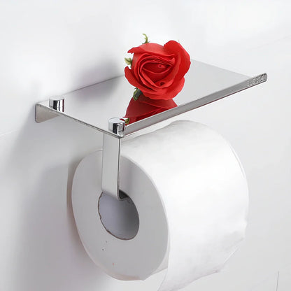 304 stainless steel bathroom organiser with phone holder, towel rack and toilet paper holder