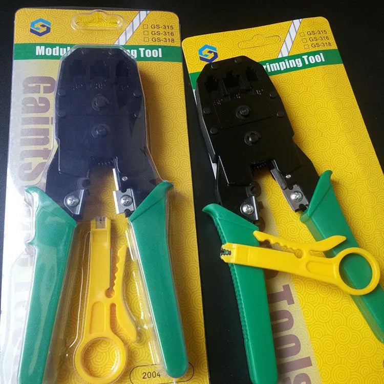 Multifunctional network cable pliers with flat mouth, 45# steel clamp head, and stainless steel handle