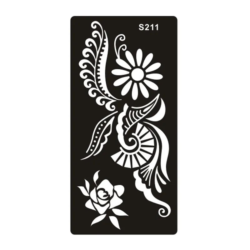 Geometric hollow design temporary tattoo sticker in Southeast Asian style on water transfer paper
