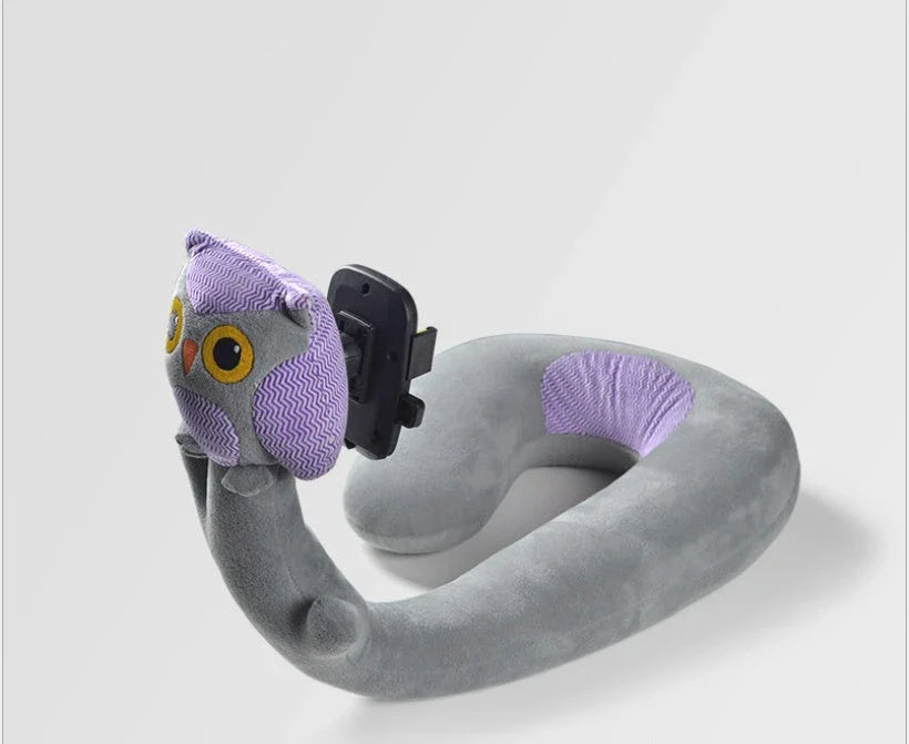 Cozy U-Shaped Pillow with Soft Velvet Covering and Honeysuckle Filling Provides Plush Comfort and Hands-Free Phone Holding