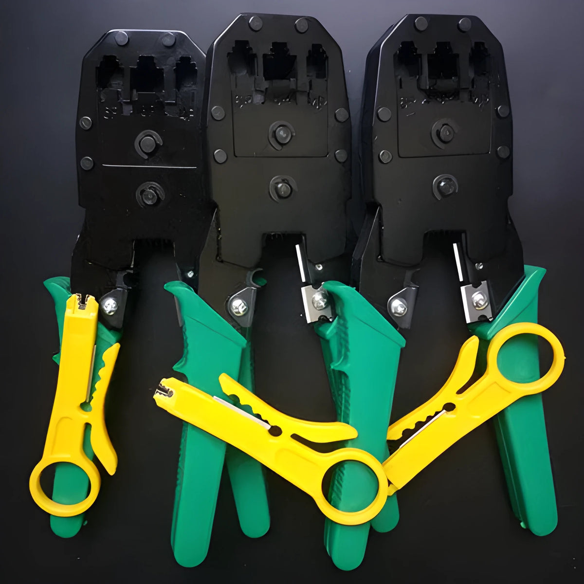 Multifunctional network cable pliers with flat mouth, 45# steel clamp head, and stainless steel handle