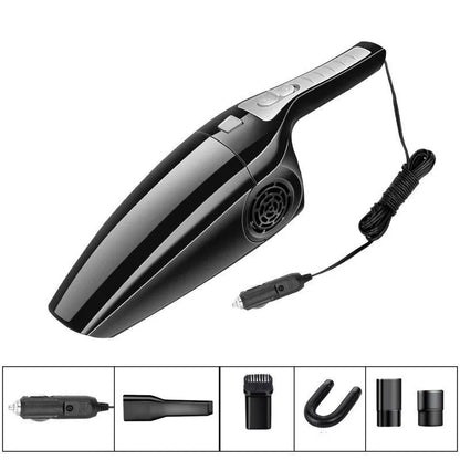 PoHigh Power Hypa car vacuum cleaner with 36cm length, black or orange colour, showing cigarette lighter connection