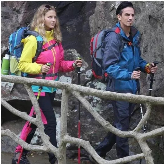 Adjustable Carbon Fiber Trekking Pole in matte black and red options