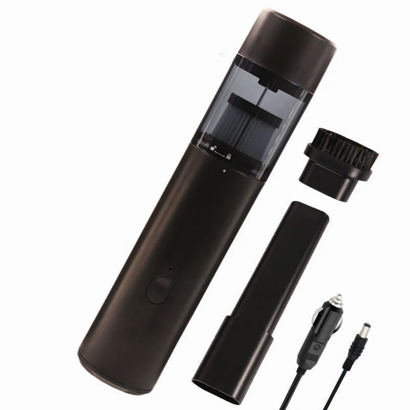 Mini car vacuum cleaner with wireless charging in black and white options