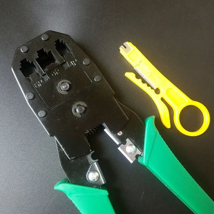Multifunctional network cable pliers with flat mouth, 45# steel clamp head, and stainless steel handle