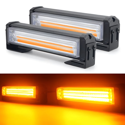 Yellow 208 model vehicle strobe warning light with aluminium alloy housing and drag two middle net design