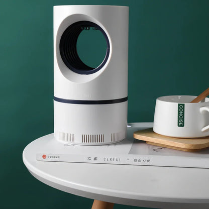 White USB photocatalytic mosquito trap size L 12x21.5cm with 360-degree UV light and detachable net for 51-100 square metre rooms