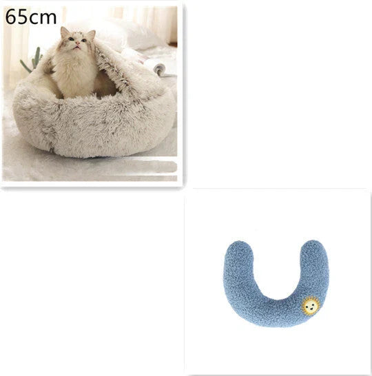 Cozy pet bed with plush and warm fabric for cats and dogs