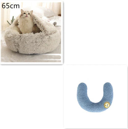 Cozy pet bed with plush and warm fabric for cats and dogs