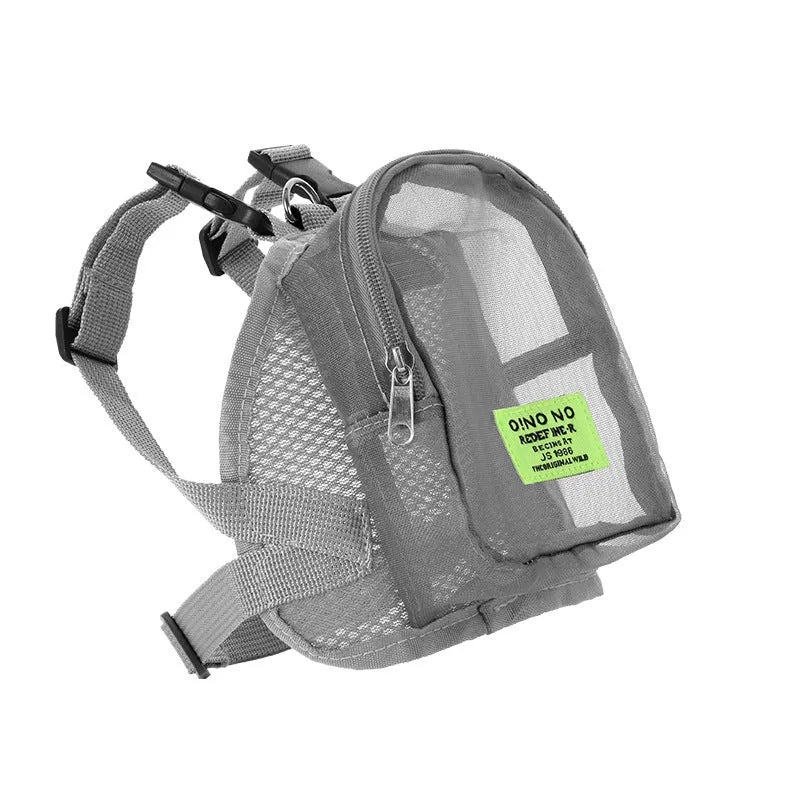 Blue breathable dog backpack with mesh panels and adjustable straps for pet transport