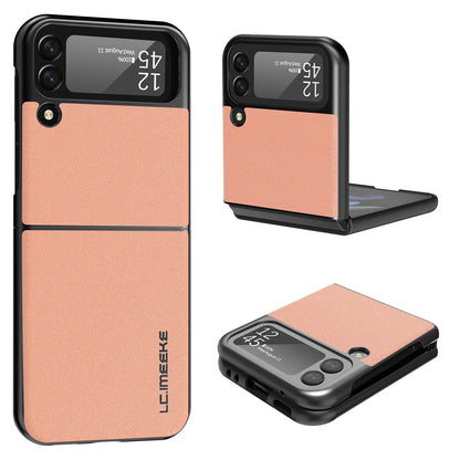 Samsung Galaxy Z Flip3 leather phone case with frosted finish in multiple colors