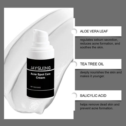 15g tube of hydrating acne face cream with tea tree oil and aloe for blemish treatment