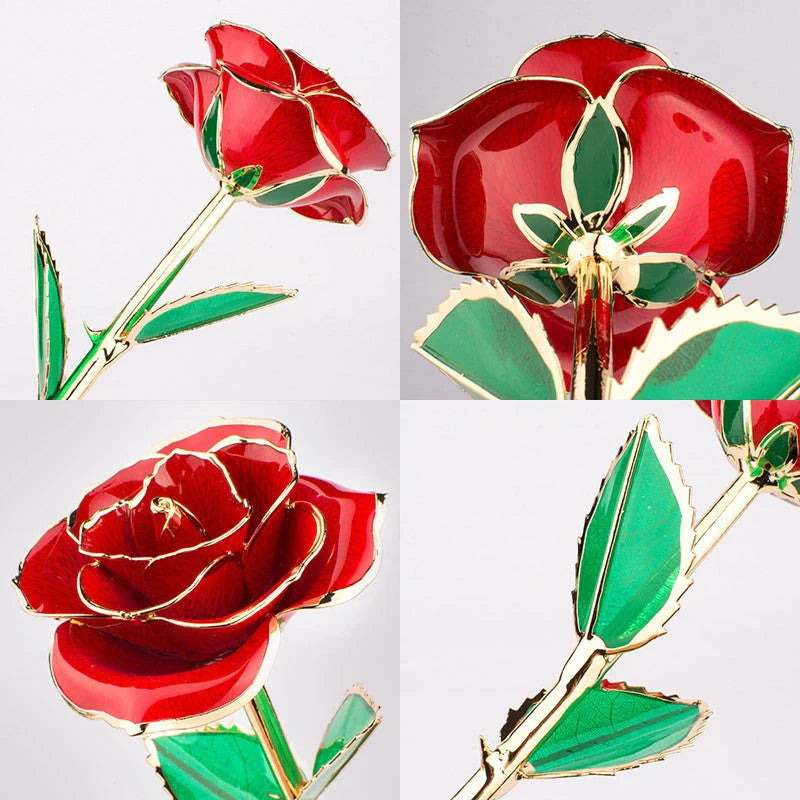 24K gold-plated rose in elegant gift box, perfect for Valentine's Day
